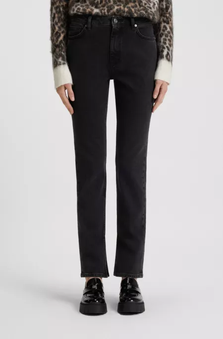 Grey slim-fit jeans in stretch denim