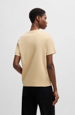 Interlock-cotton T-shirt with Double B monogram, Beige