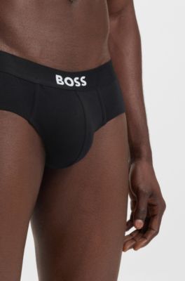 Lot de trois slips taille basse en coton stretch, Fantaisie