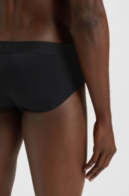 Lot de trois slips taille basse en coton stretch, Fantaisie