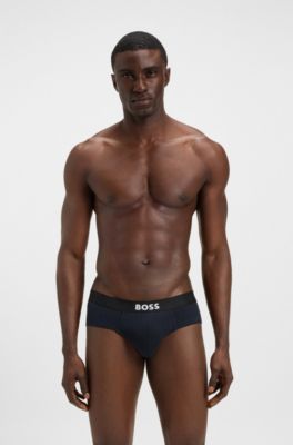 Lot de trois slips taille basse en coton stretch, Fantaisie