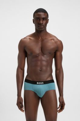 Lot de trois slips taille basse en coton stretch, Fantaisie