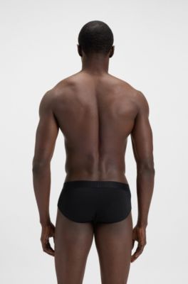 Lot de trois slips taille basse en coton stretch, Fantaisie