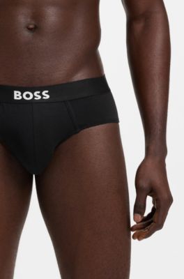 Lot de trois slips taille basse en coton stretch, Fantaisie