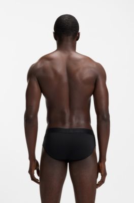 Lot de trois slips taille basse en coton stretch, Fantaisie