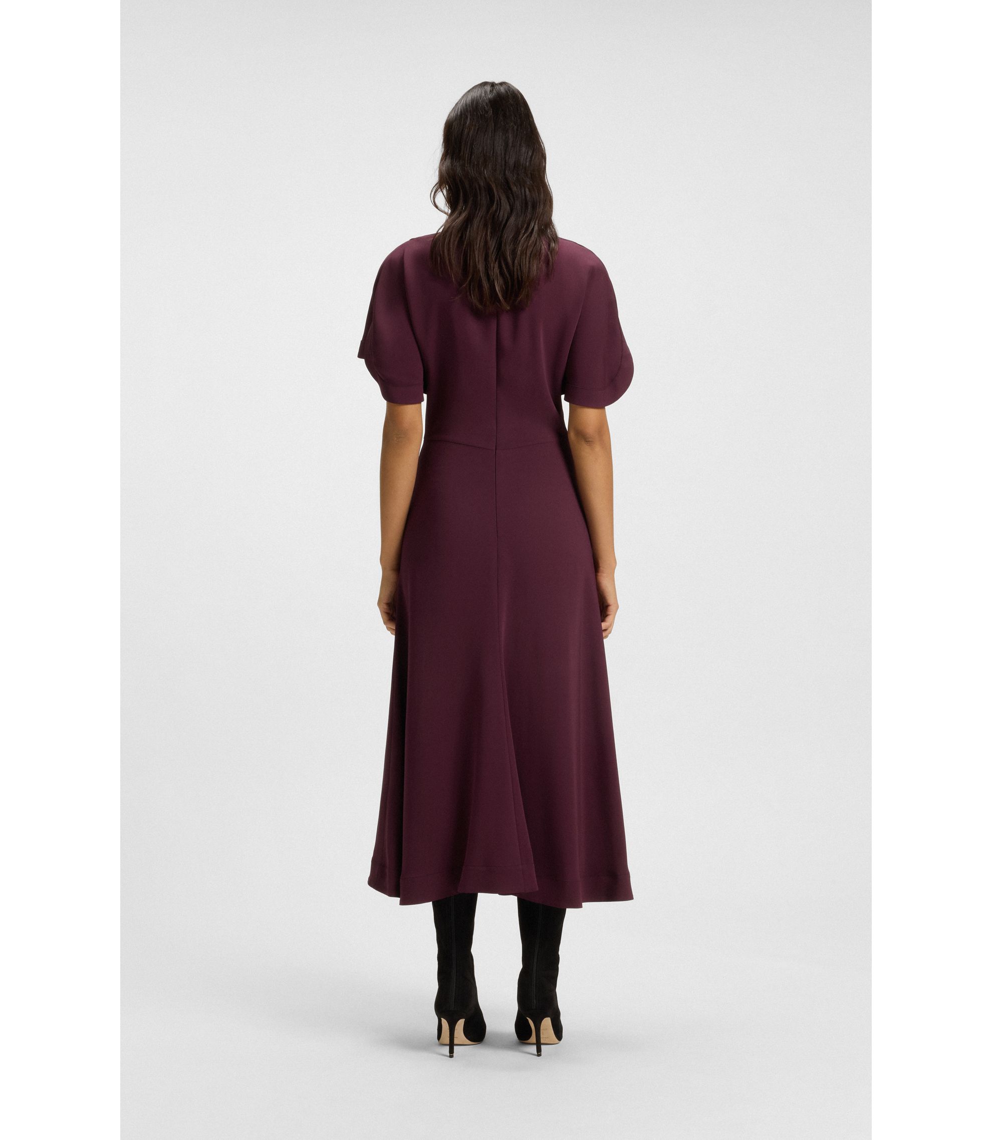 BOSS - Crepe dress with keyhole neckline - Dark Purple
