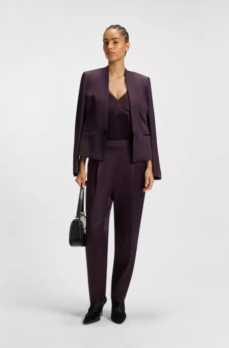 Lace-trim camisole in satin