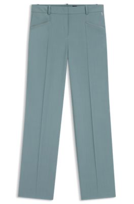Regular-fit trousers in virgin wool, Blue