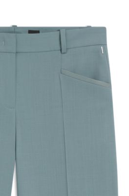 Regular-fit trousers in virgin wool, Blue