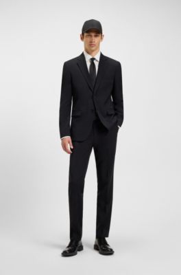Extra-slim-fit jacket in virgin wool, Dark Blue