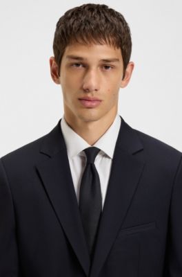 Blazer extra slim fit de lana virgen, Azul oscuro