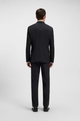 Veste Extra Slim en laine vierge, Bleu fonc&eacute;