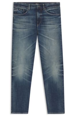 Jean en denim stretch bleu, Bleu