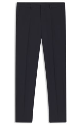 Pantalones extra slim fit en lana virgen, Azul oscuro