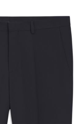 Extra-slim-fit trousers in virgin wool, Dark Blue