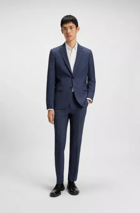 Mouliné extra-slim-fit jacket in virgin wool