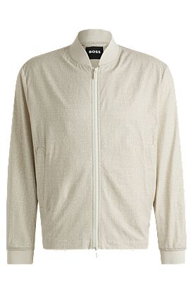 Water-repellent packable jacket with two-way zip