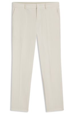 Pantalon pliable en tissu stretch d&eacute;perlant, Blanc