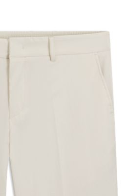 Pantalon pliable en tissu stretch d&eacute;perlant, Blanc