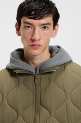 Onion-quilted jacket with water-repellent finish, Light Green