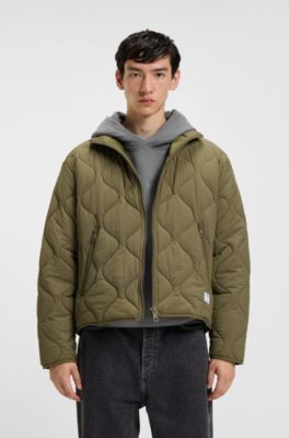 Onion-quilted jacket with water-repellent finish, Light Green