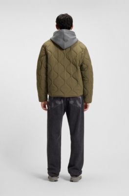 Onion-quilted jacket with water-repellent finish, Light Green