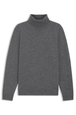Jersey de cuello vuelto de cashmere, Gris
