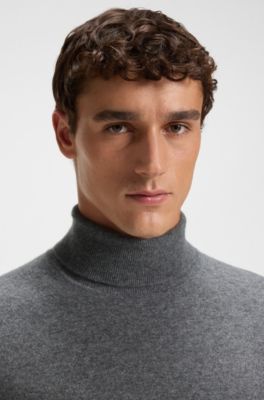 Jersey de cuello vuelto de cashmere, Gris