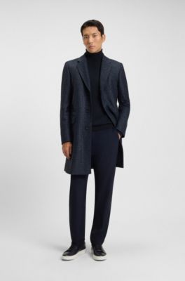 Rollneck sweater in cashmere, Dark Blue