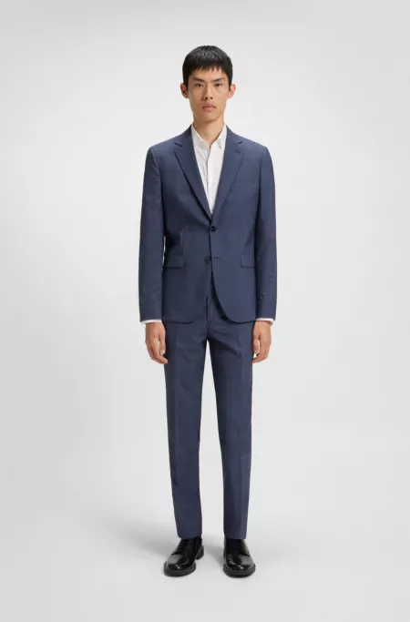 Mouliné extra-slim-fit trousers in virgin wool