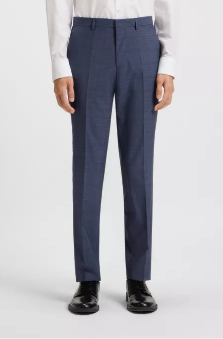 Mouliné extra-slim-fit trousers in virgin wool