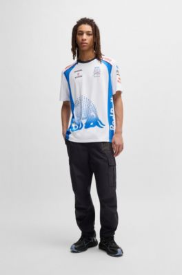 HUGO x VCARB fanwear T-shirt with degrad&eacute; bull motif, White