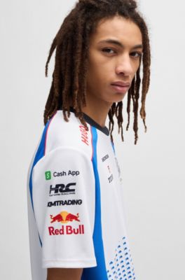 HUGO x VCARB fanwear T-shirt with degrad&eacute; bull motif, White