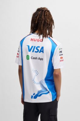 HUGO x VCARB fanwear T-shirt with degrad&eacute; bull motif, White