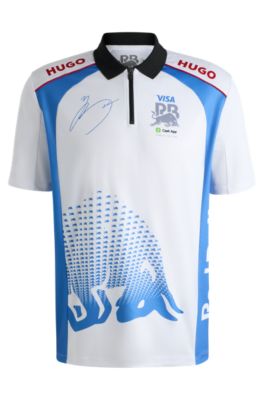Polo HUGO&nbsp;x&nbsp;VCARB con ilustraci&oacute;n de Yuki Tsunoda, Blanco
