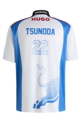 Polo HUGO&nbsp;x&nbsp;VCARB con ilustraci&oacute;n de Yuki Tsunoda, Blanco