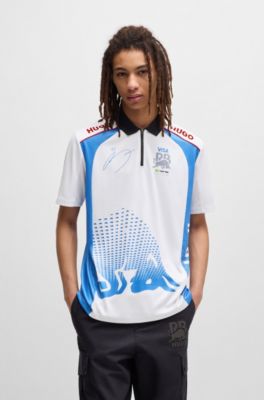 HUGO x VCARB polo shirt with Yuki Tsunoda artwork, White