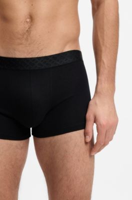 Paquete de tres calzoncillos de algod&oacute;n el&aacute;stico, Negro