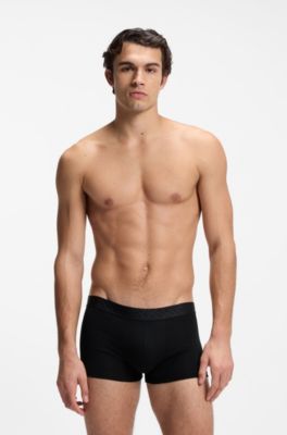 Paquete de tres calzoncillos de algod&oacute;n el&aacute;stico, Negro