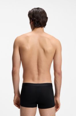 Paquete de tres calzoncillos de algod&oacute;n el&aacute;stico, Negro