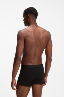 Three-pack of stretch-cotton trunks, Black