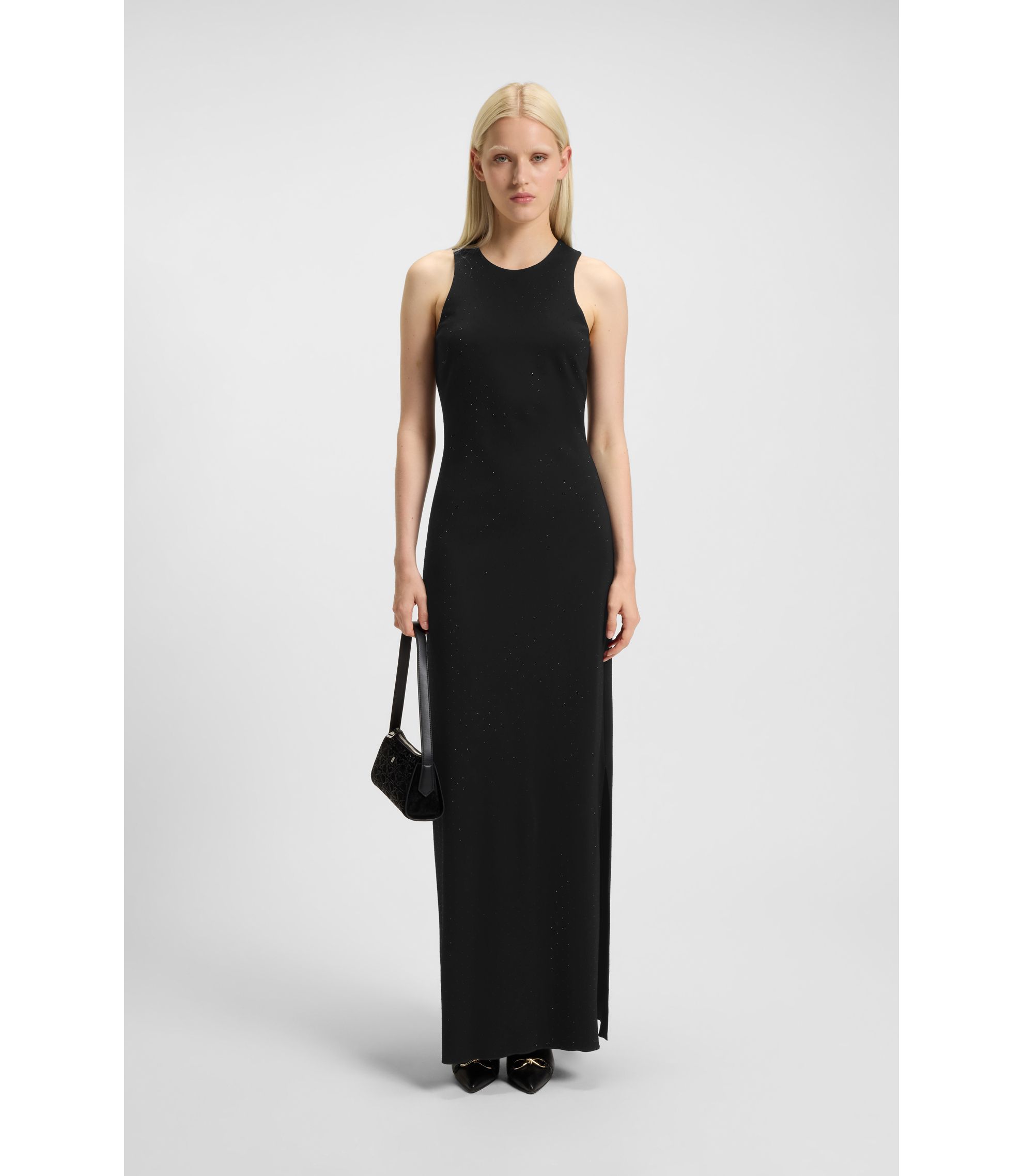 HUGO - Maxi dress with rhinestone embellishments - Black