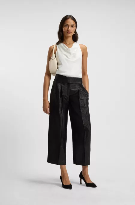 Regular-fit blouse with draped neckline