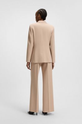 Regular-fit blazer in stretch fabric, Light Brown