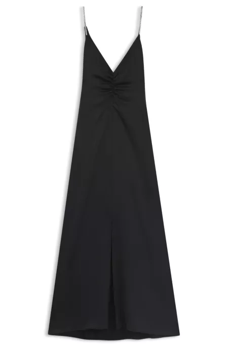 Maxi dress with rhinestone straps