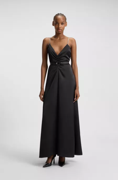 Maxi dress with rhinestone straps