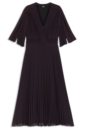 Plissé dress with waistband smocking