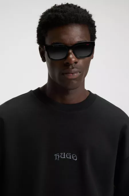 Embroidered-logo sweatshirt in a cotton blend