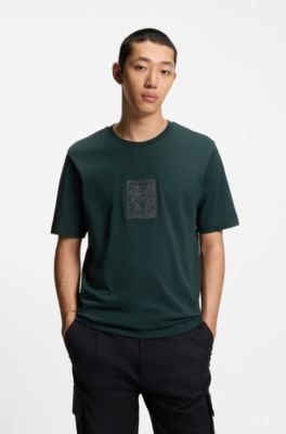 Camiseta de punto de algod&oacute;n con ilustraci&oacute;n bordada, Cal