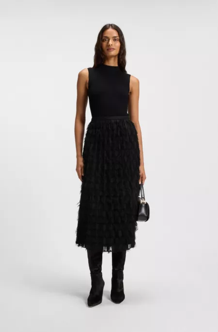 Pencil skirt in feather jacquard